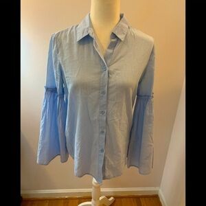 Beach Lunch Lounge cotton shirt w/ bell sleeves, size S